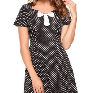 1950s vintage style polka dot swing dress